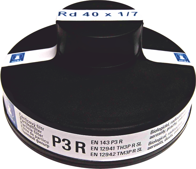 Detailed view of the particulate filter P3 R.